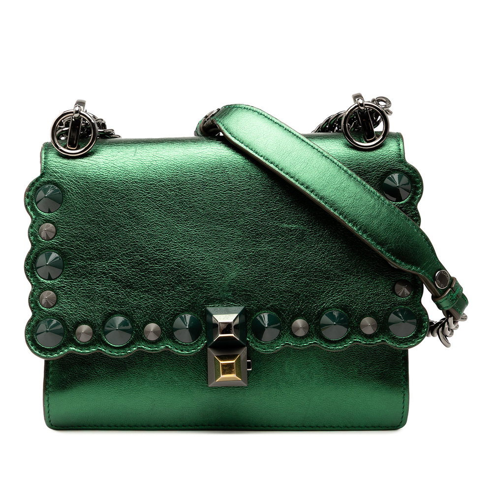 Pre-Loved Fendi Small Leather Scalloped Kan I Crossbody - Picture 1 of 8